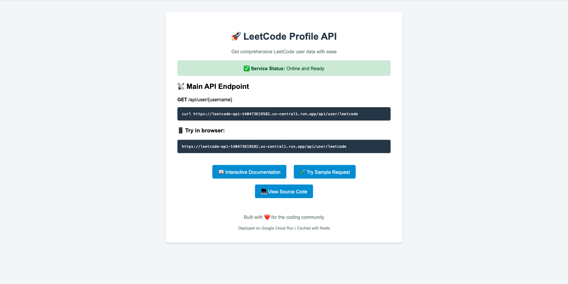 LeetCode Profile API